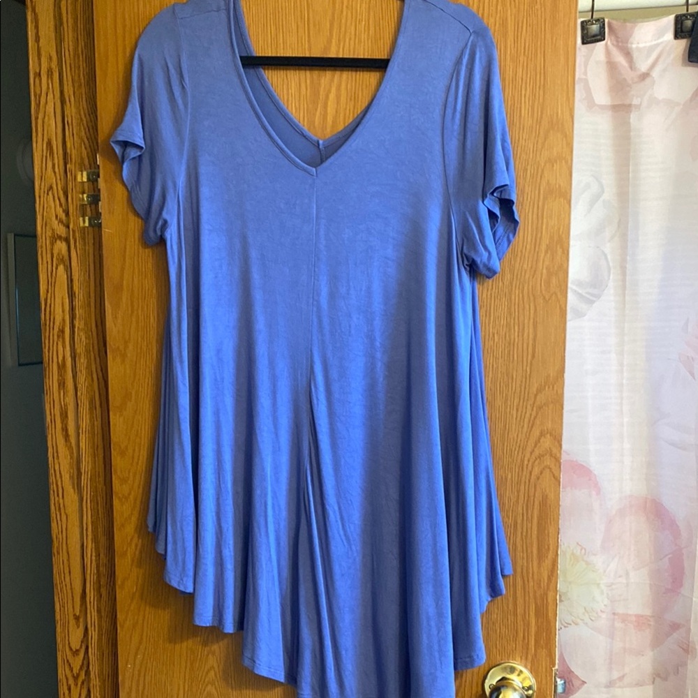 Blue Women's V-Neck Top